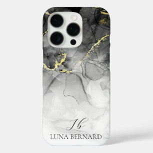 Schwarze Jade Wasserfarbenfarbe Tinte individuell  iPhone 16 Pro Hülle