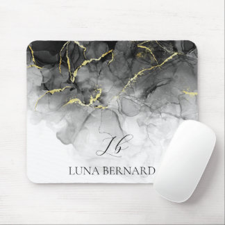 Schwarze Jade Wasserfarbenfarbe Tinte individuell Mousepad