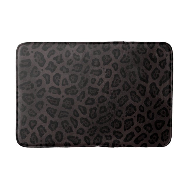 Schwarze Jaguar Flecken Druck Badematte (Vorderseite)