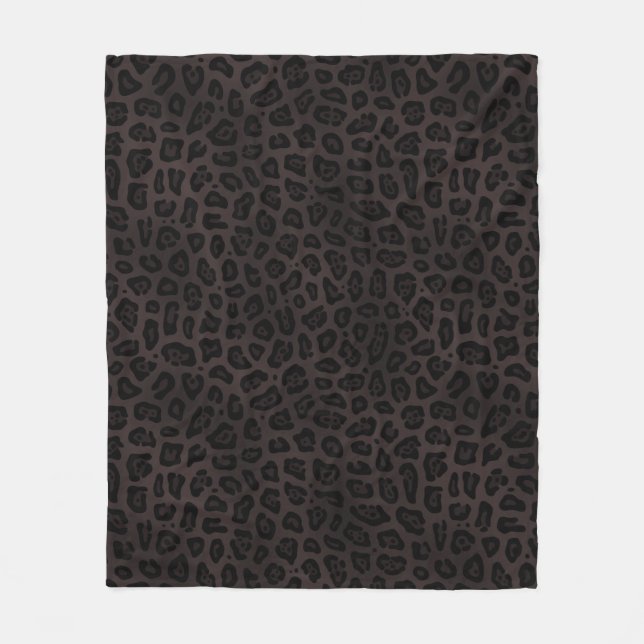 Schwarze Jaguar Flecken Druck Fleecedecke (Vorderseite)