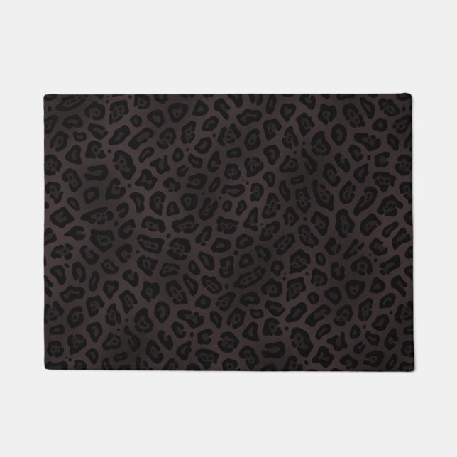 Schwarze Jaguar Flecken Druck Fußmatte (Vorderseite)