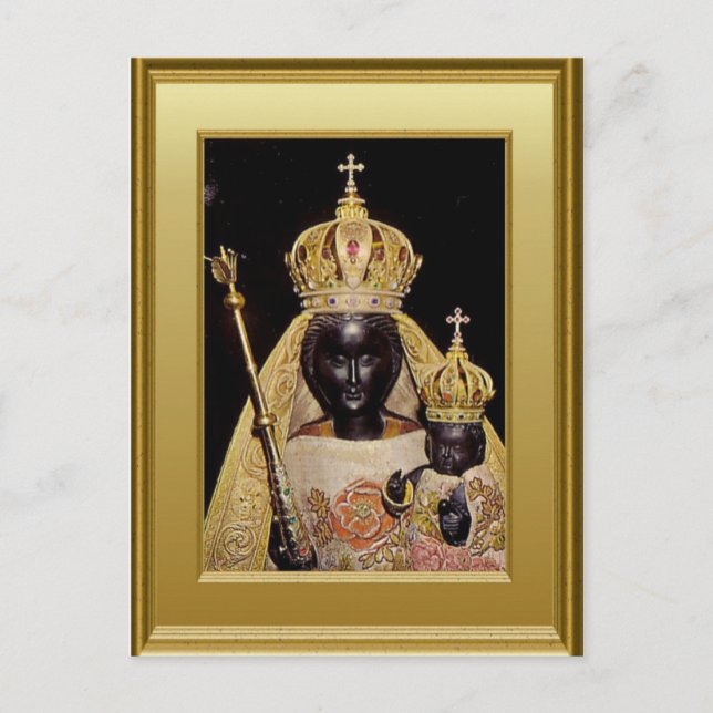 Schwarze Jungfrau Mary and child Jesus Postkarte (Vorderseite)