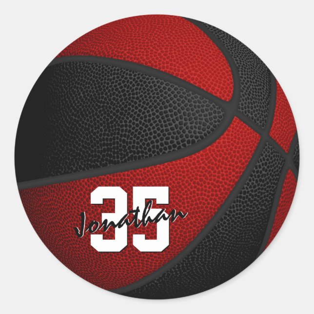 Schwarze Jungs - Basketball-Mannschaft Runder Aufkleber (Vorderseite)