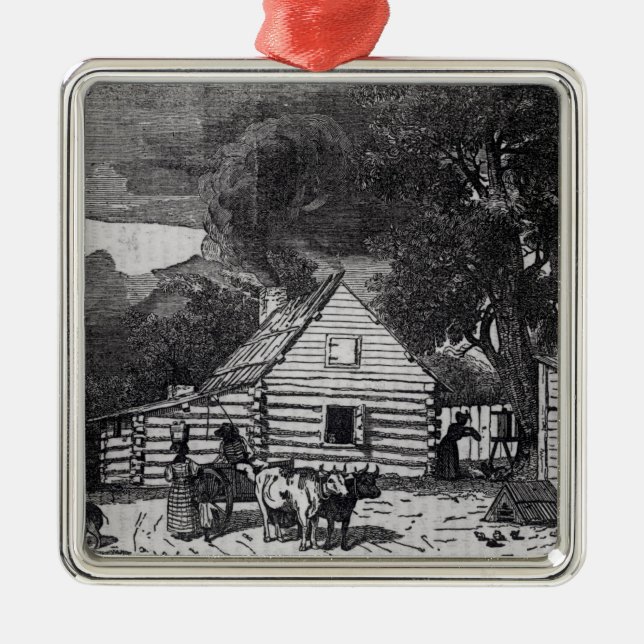 Schwarze-Kabine Silbernes Ornament (Vorne)