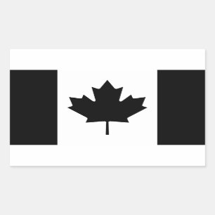 Schwarze Kanada-Landesflagge Rechteckiger Aufkleber