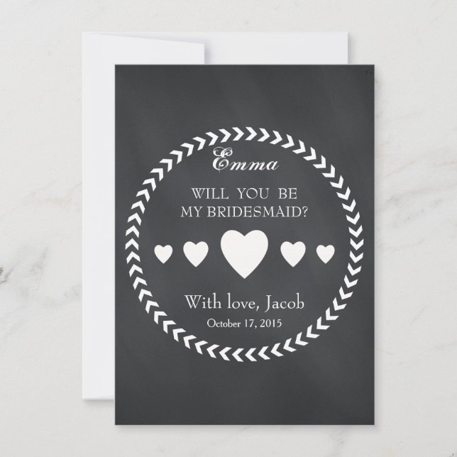 Schwarze Karte wird meine Bridesmaid sein (Vorderseite)