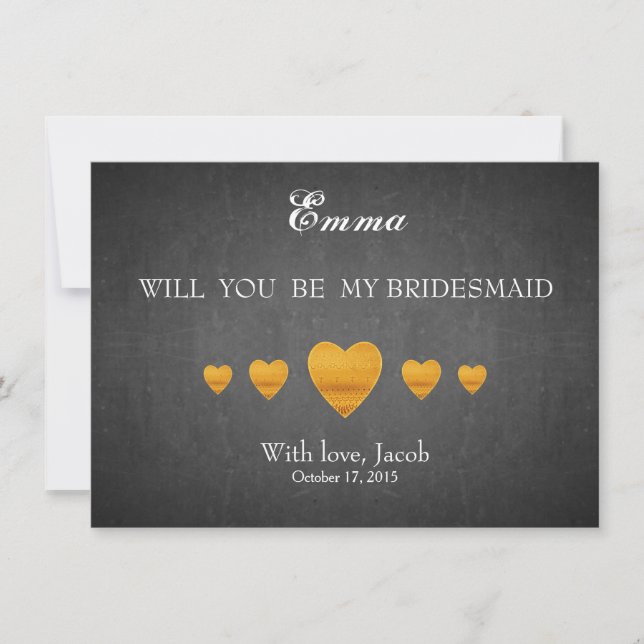 Schwarze Karte wird meine Bridesmaid sein (Vorderseite)