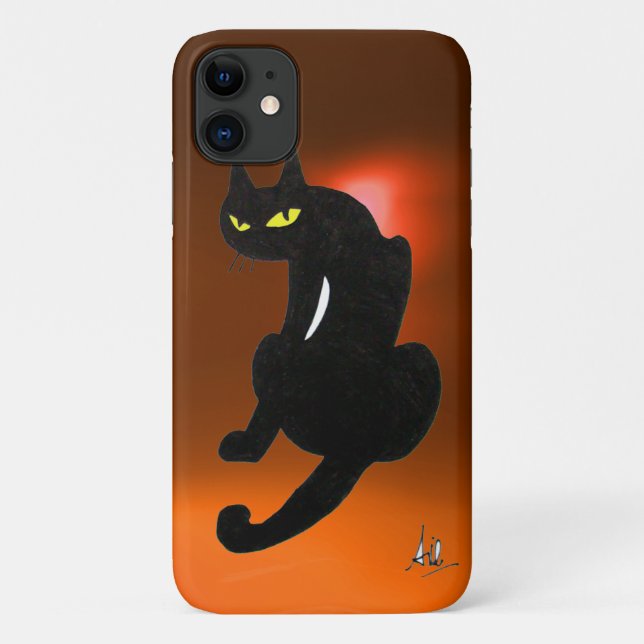 SCHWARZE KATASCHE Orange Case-Mate iPhone Hülle (Rückseite)