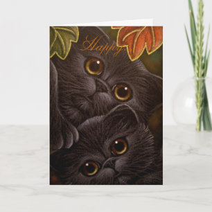 SCHWARZE KÄTZCHEN KATZEN - THANKSGIVING Karte