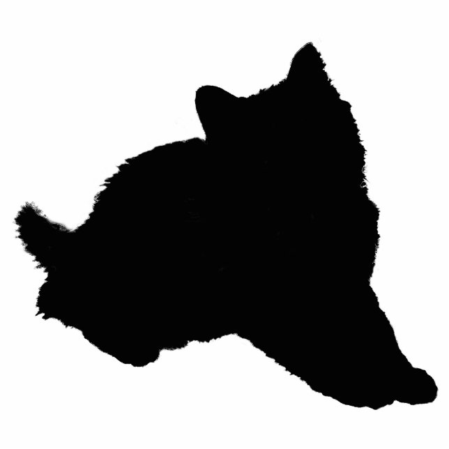 Schwarze Kätzchen-Silhouette Freistehende Fotoskulptur (Vorne)