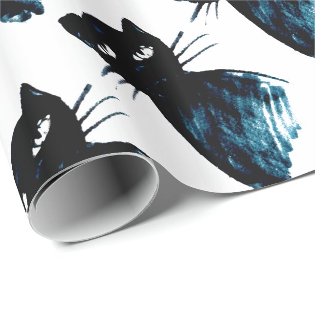 Schwarze Katze 1 Geschenkpapier (Rolleneckpunkt)