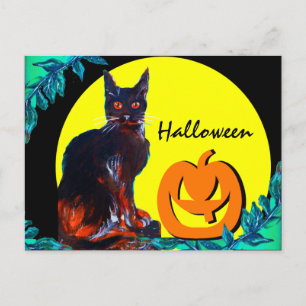 SCHWARZE KATZE 2 HALLOWEEN-PARTY EINLADUNGSPOSTKARTE