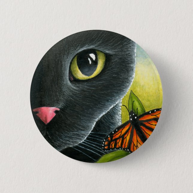 Schwarze Katze 555 Button (Vorderseite)