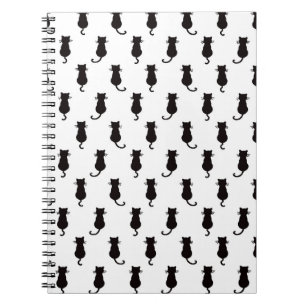 Schwarze Katze Abgeschieden auf weißem Polka-Dot-M Notizblock