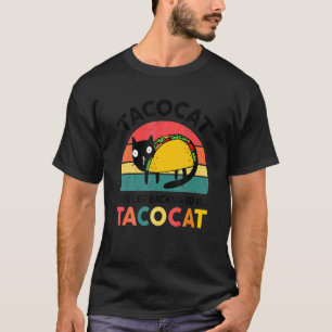 Schwarze Katze Aco Kinder Männer Frauen Rückwärts T-Shirt