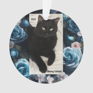 Schwarze Katze Akrylverzierung - Meowy Catmas Ornament