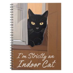 Schwarze Katze am Fenster Notizblock