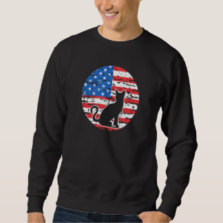 Schwarze Katze Amerikanische Katze USA-Flaggenfarb Sweatshirt