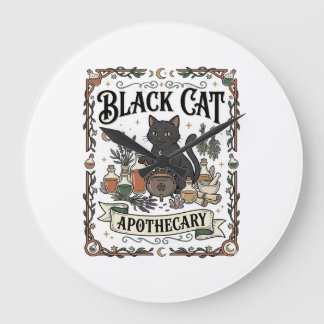 Schwarze Katze Apotheke Katze Witchy Mystic Apothe Große Wanduhr