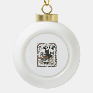 Schwarze Katze Apotheke Katze Witchy Mystic Apothe Keramik Kugel-Ornament