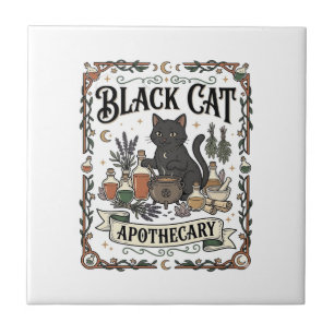 Schwarze Katze Apotheke Katze Witchy Mystische Apo Fliese