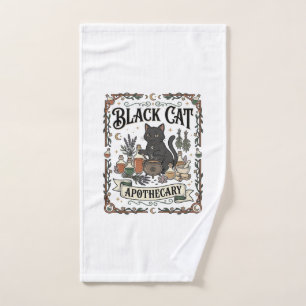 Schwarze Katze Apotheke Katze Witchy Mystische Apo Handtuch