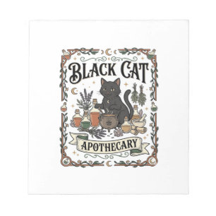 Schwarze Katze Apotheke Katze Witchy Mystische Apo Notizblock