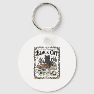 Schwarze Katze Apotheke Katze Witchy Mystische Apo Schlüsselanhänger