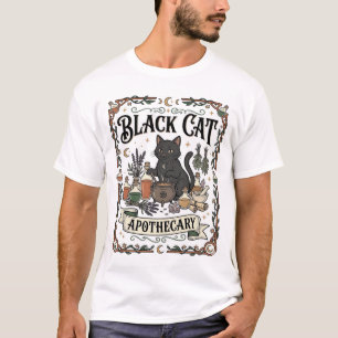 Schwarze Katze Apotheke Katze Witchy Mystische Apo T-Shirt