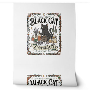 Schwarze Katze Apotheke Katze Witchy Mystische Apo Tapete