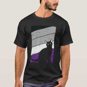 Schwarze Katze Asexuelle Stolz-Kätzchen  Lgbt Q St T-Shirt
