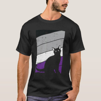 Schwarze Katze Asexuelle Stolz-Kätzchen Lgbt Q St T-Shirt