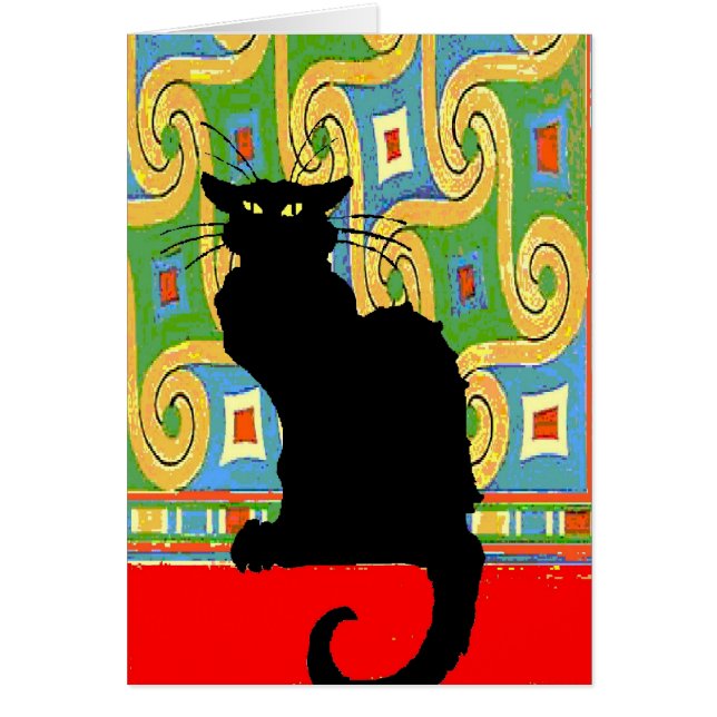 Schwarze Katze auf Abstraktem Hintergrund (Vorne)