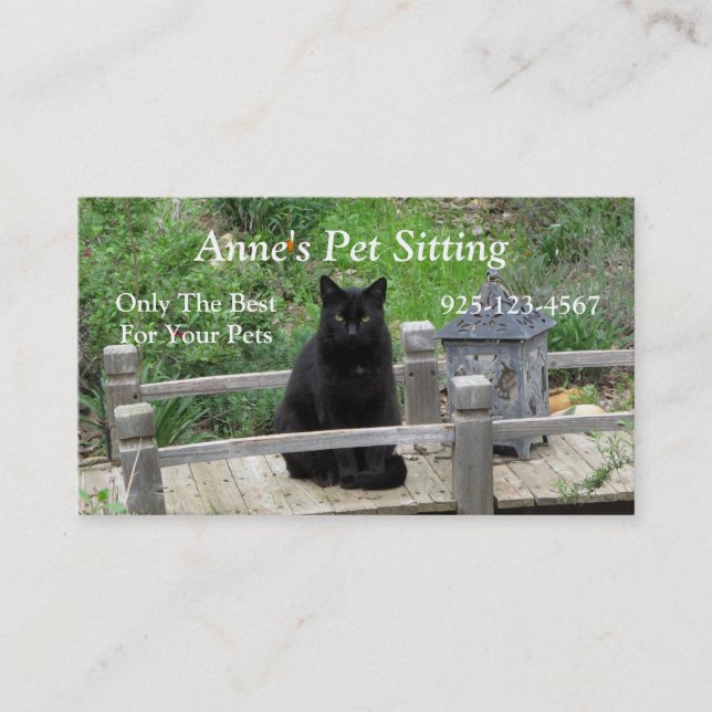 Schwarze Katze auf Brücken-Visitenkarten Visitenkarte (Vorderseite)