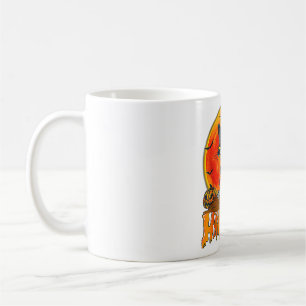 Schwarze Katze auf Kürbis Vollmond Halloween Kostü Kaffeetasse