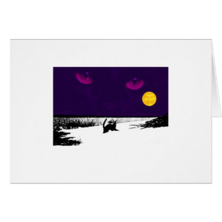 Schwarze Katze auf Vollmond