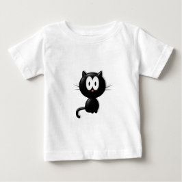 Schwarze Katze auf weißem Hintergrund Baby T-shirt