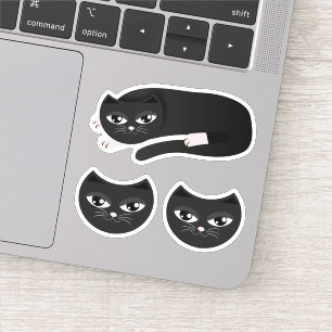 Schwarze Katze Aufkleber