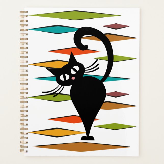 Schwarze Katze aus der Mitte des Jahrhunderts Planer (Vorderseite)