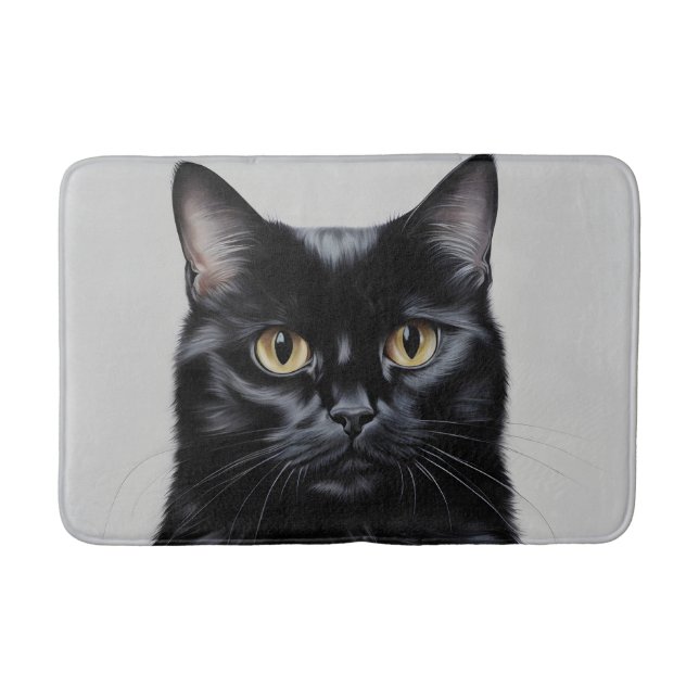 Schwarze Katze Badematte (Vorderseite)