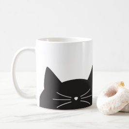 Schwarze Katze, Bärte und Schwanz Kaffeetasse