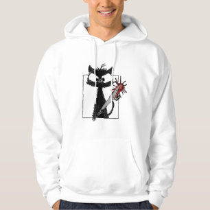 Schwarze Katze Baseball Horror Halloween Hoodie