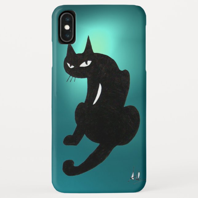 SCHWARZE KATZE blau Case-Mate iPhone Hülle (Rückseite)