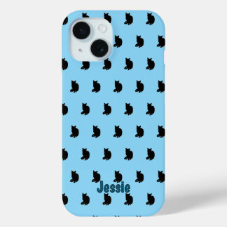 Schwarze Katze (blau) Case-Mate iPhone Hülle