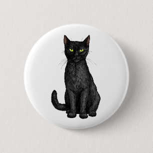 Schwarze Katze Button