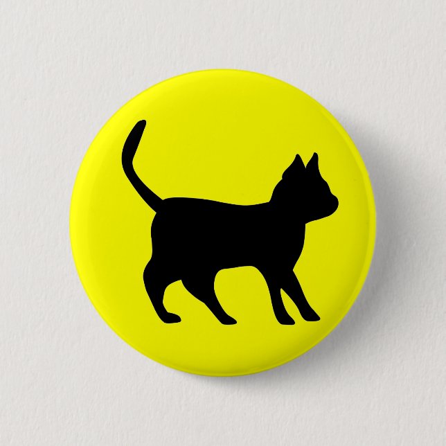 Schwarze Katze Button (Vorderseite)