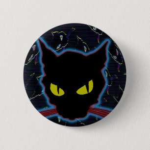 schwarze Katze Button