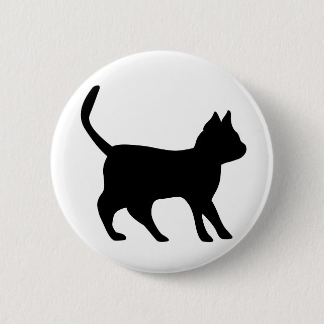 Schwarze Katze Button (Vorderseite)