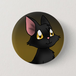 Schwarze Katze Button