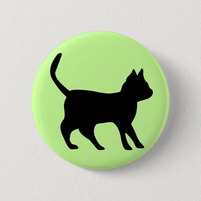 Schwarze Katze Button (Vorderseite)